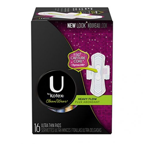 U By Kotex CleanWear Ultra Thin Heavy Flow Pads with Wings